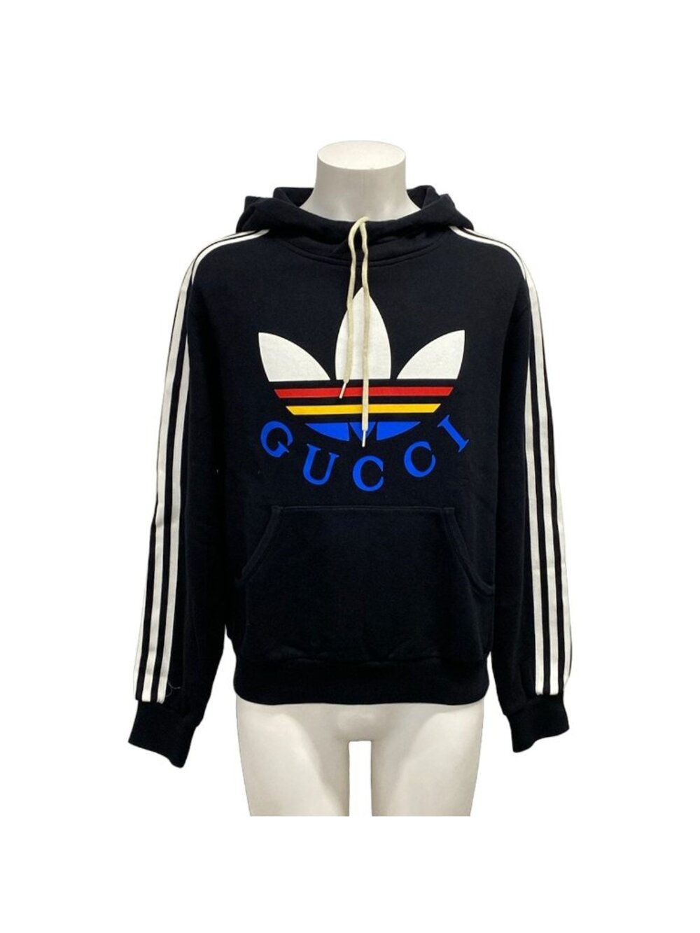 Gucci Hoodie Black White Multi Logo Cotton S